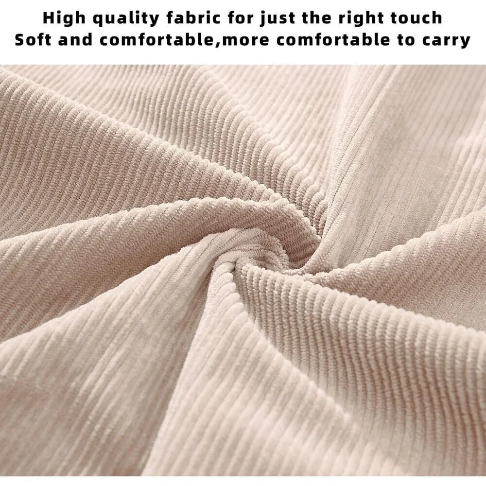 Women Corduroy Zipper Casual Tote Big Capacity Bag with Pockets - Picture 4 of 9